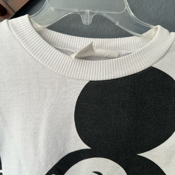 Vintage Mickey Mouse 80s Double Printed Sweatshirt White Oversized Size Small - Picture 6 of 11